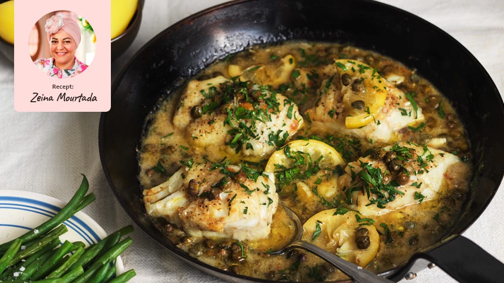 Italiensk fisk med kapris och citron