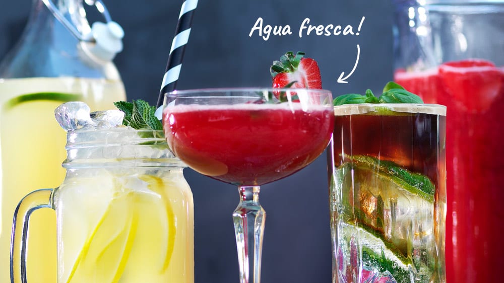 Agua fresca med vattenmelon och hallon