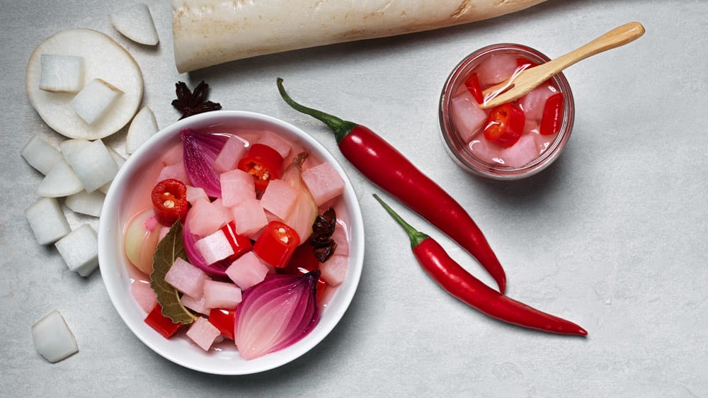 Chilipicklad rättika