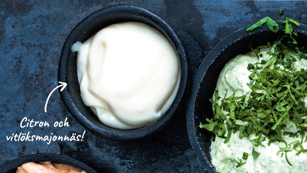 Citron och vitlöksmajonnäs