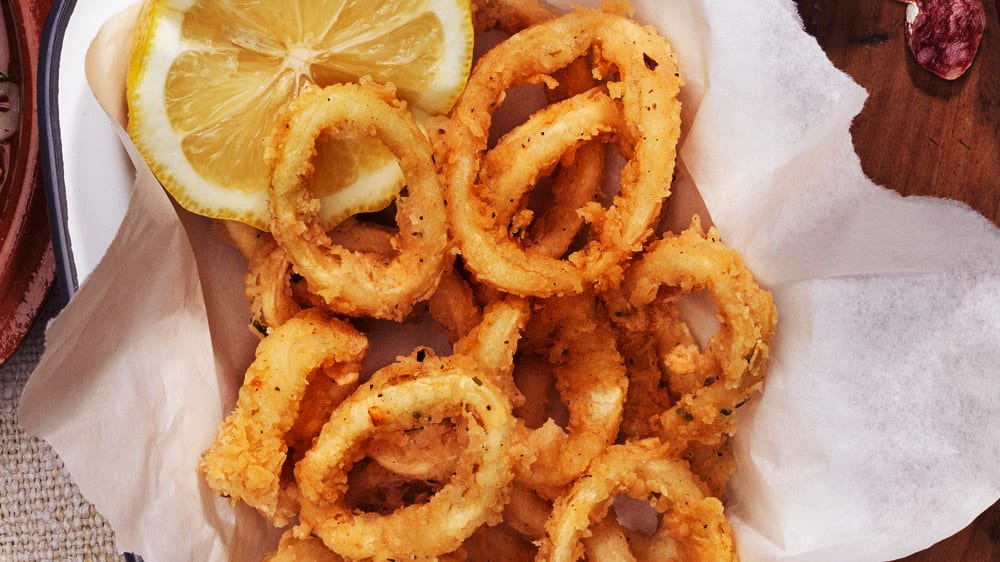 Friterade bläckfiskringar
