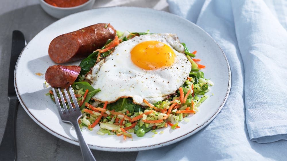 Fried broccoliris & chorizo