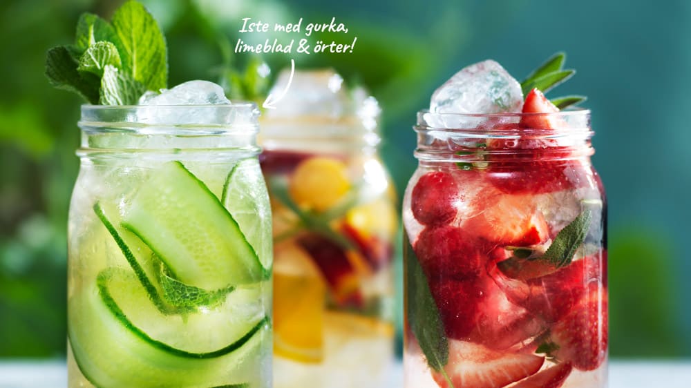 Iste med gurka, limeblad & örter