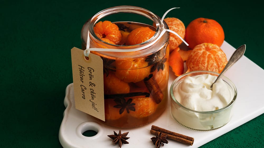 Syltade clementiner med kanel-och vaniljstång