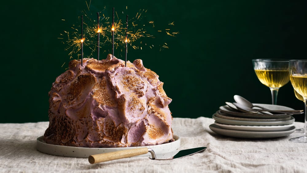 BlåbärsAlaska med italiensk maräng