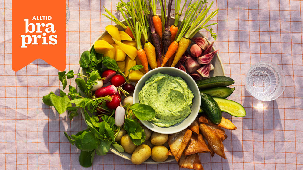 Primörer och friterat bröd med citron- och dillmajonnäs