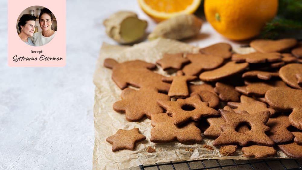 Pepparkakor med apelsin, ingefära och ädeloströra