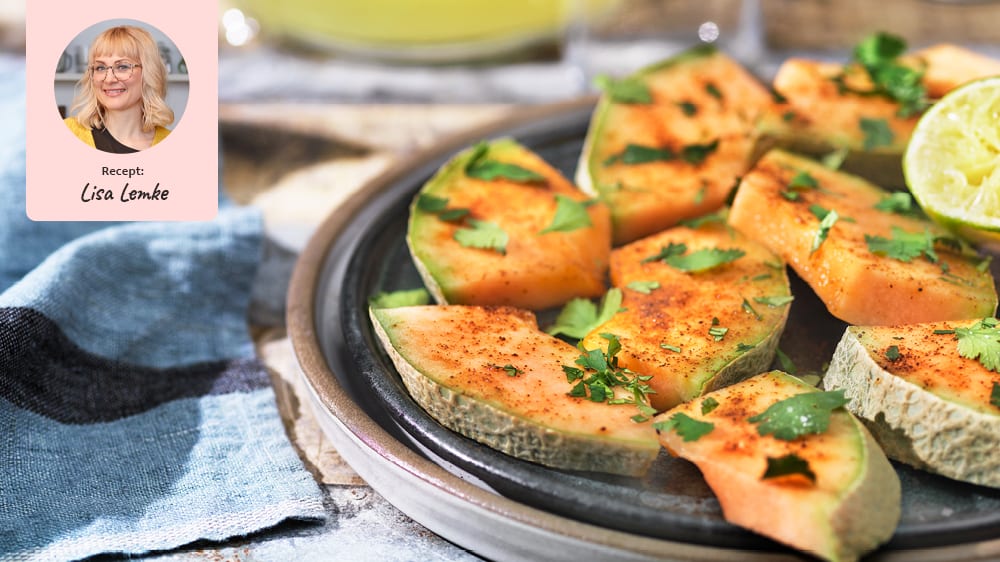 Nätmelon med anchochili, lime och koriander