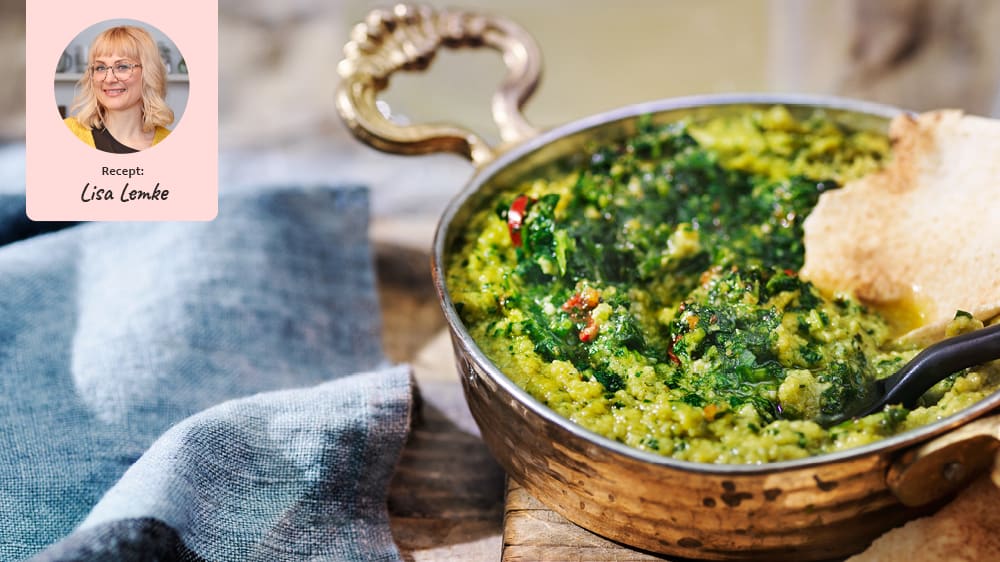 Libabröd och hummus med zhug