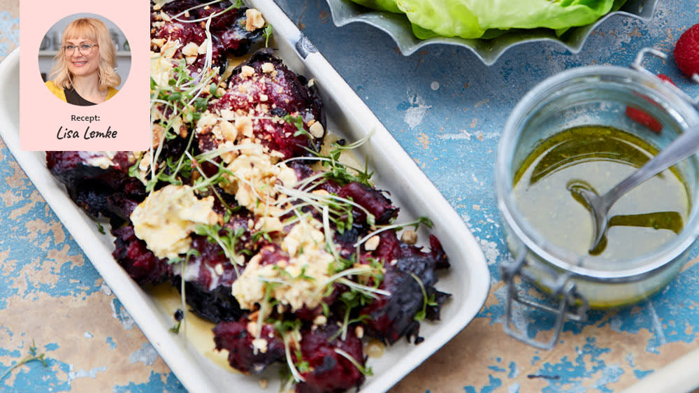 Grillade rödbetor med citron- & fänkålssmör