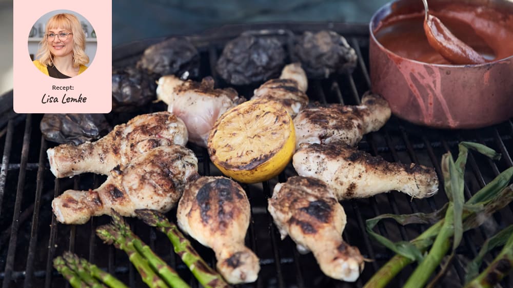 BBQ–kycklingvingar med smörig chilisås