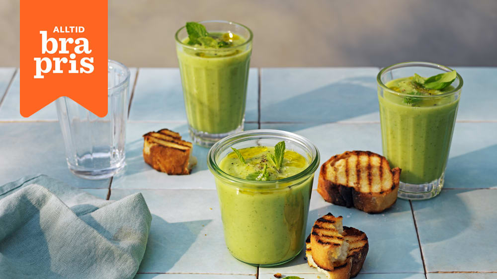 Grön gazpacho med melon
