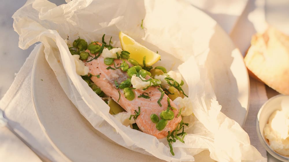 Laxpaket med parmesanaioli & surdegsbaguette