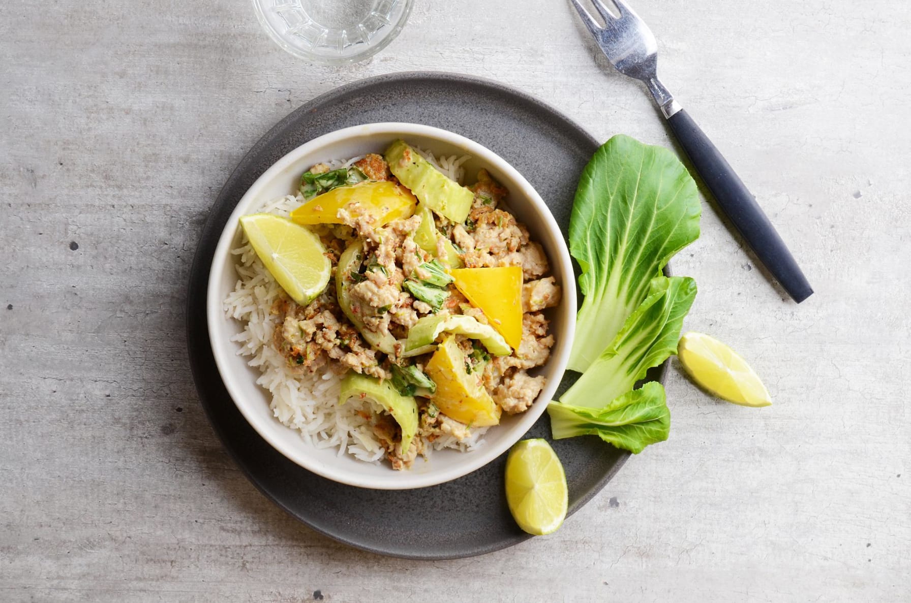 Thaigryta med kycklingfärs och kokosmjölk