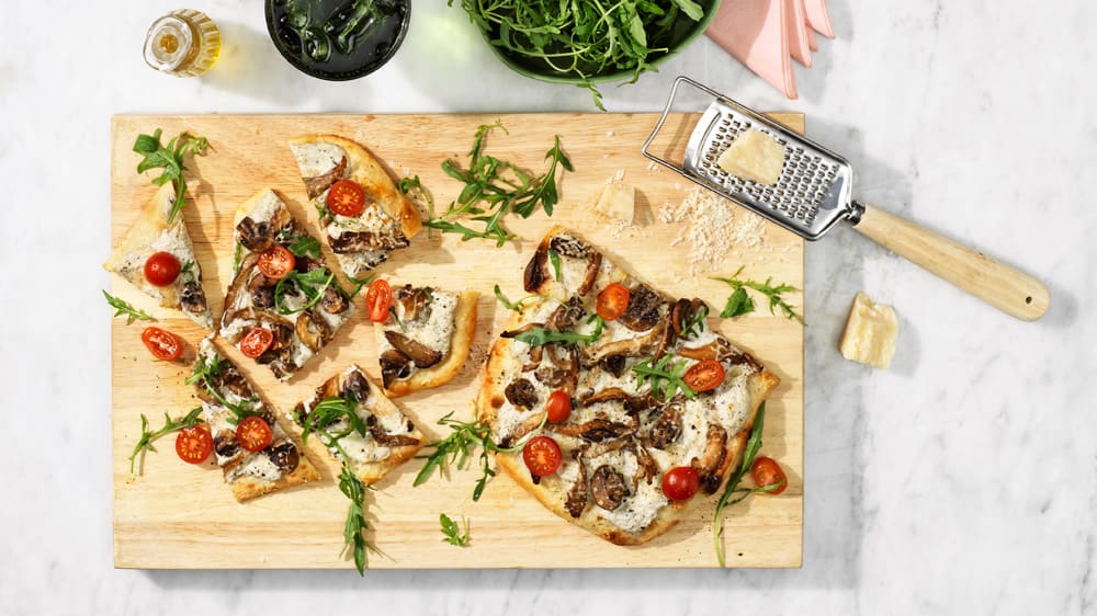 White pinsa i airfryer med svamp och tryffelsmak