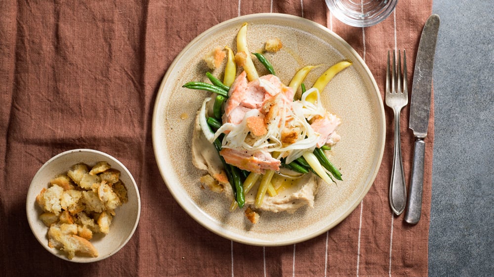 Lax med bönkräm och picklad fänkål