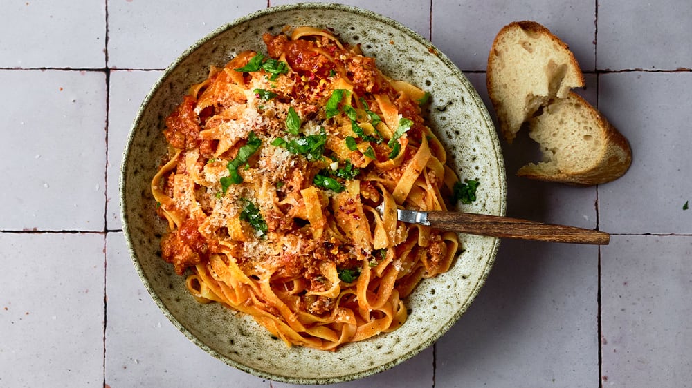 Tagliatelle med salsicciaragu