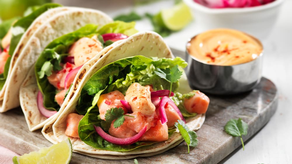 Tacos med lax och avokadokräm