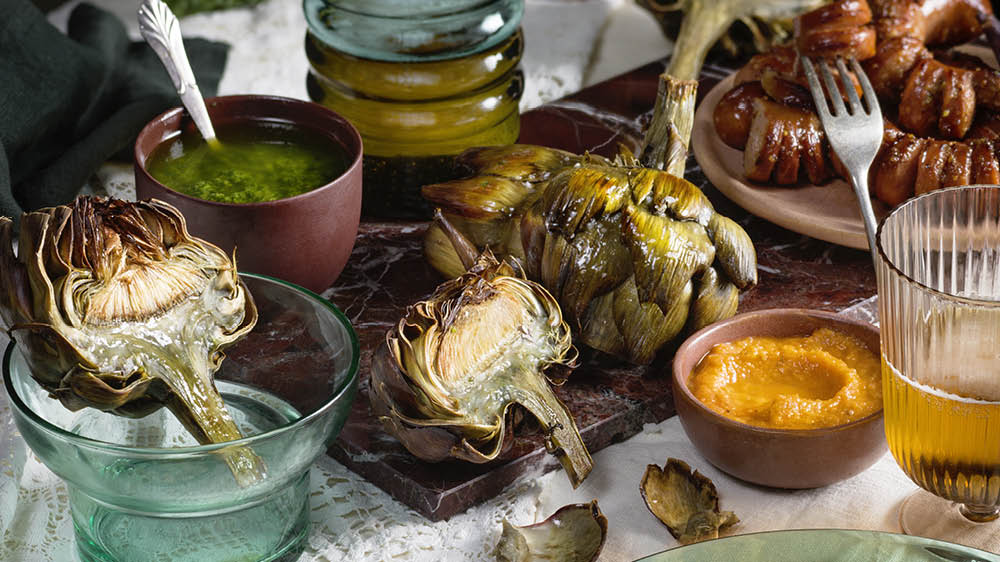 Hasselbackskorv med tomat- och äppelketchup