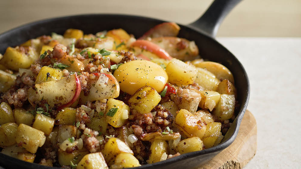 Höstpytt med jordärtskocka, isterband och äpple