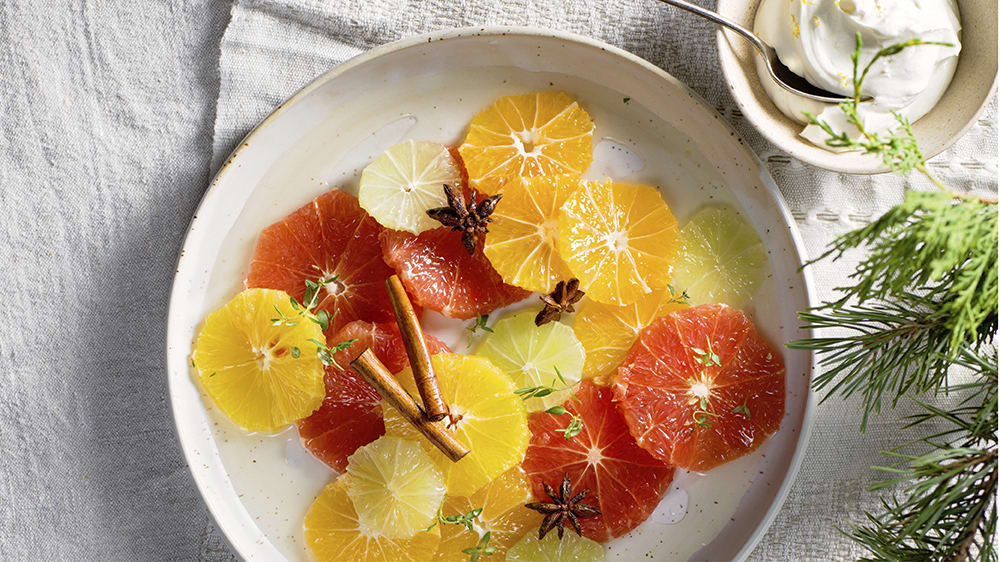 Julig citrussallad med stjärnanis och kanel