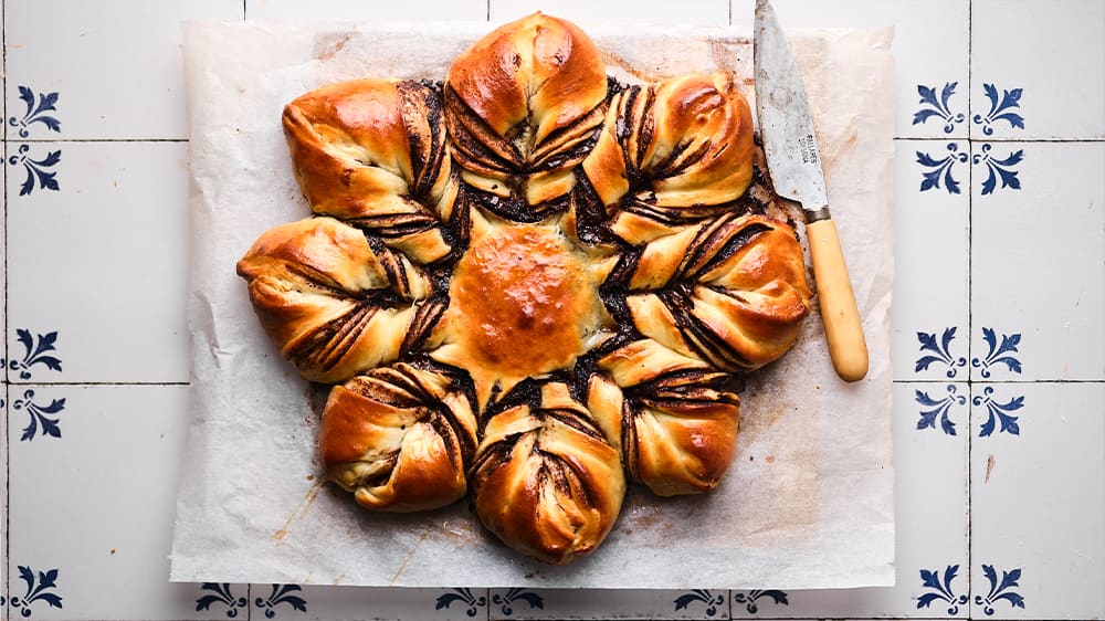 Julstjärna med apelsin och choklad