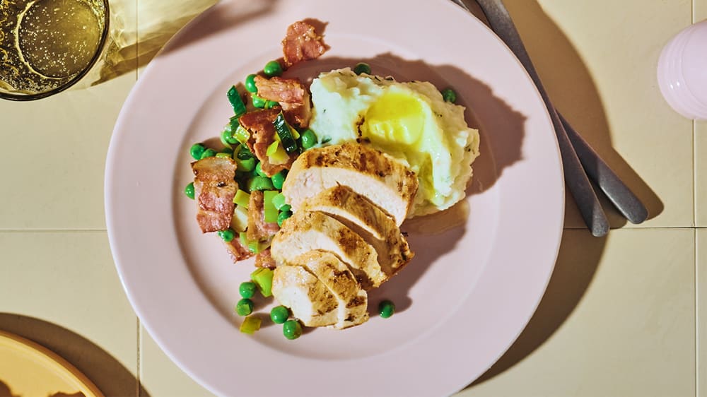 Citronkyckling och potatismos med äpple