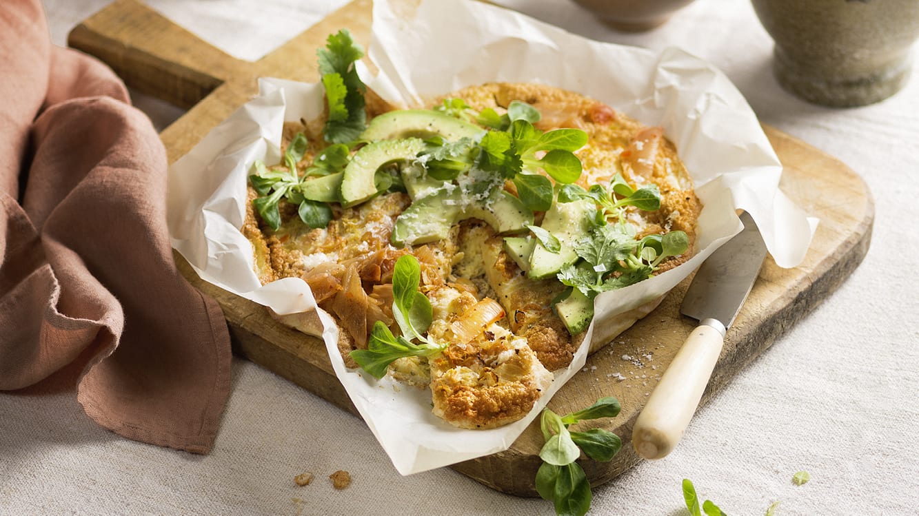 Suffléomelett med kimchi och cheddar