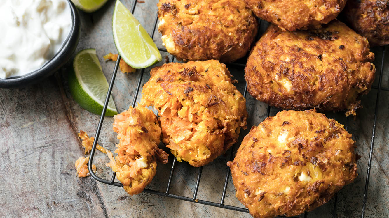 Morotsbiffar med halloumi