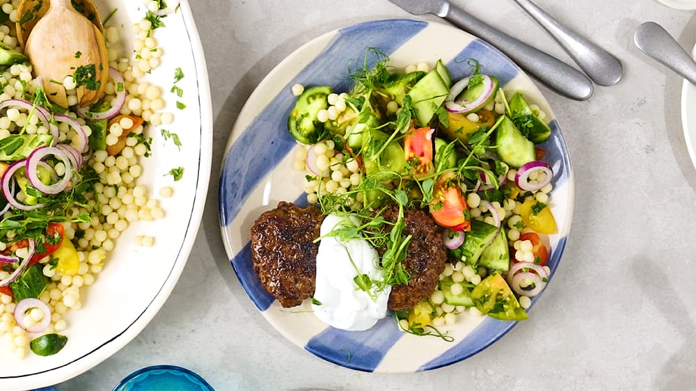 Rosmarinbiffar med pärlcouscous