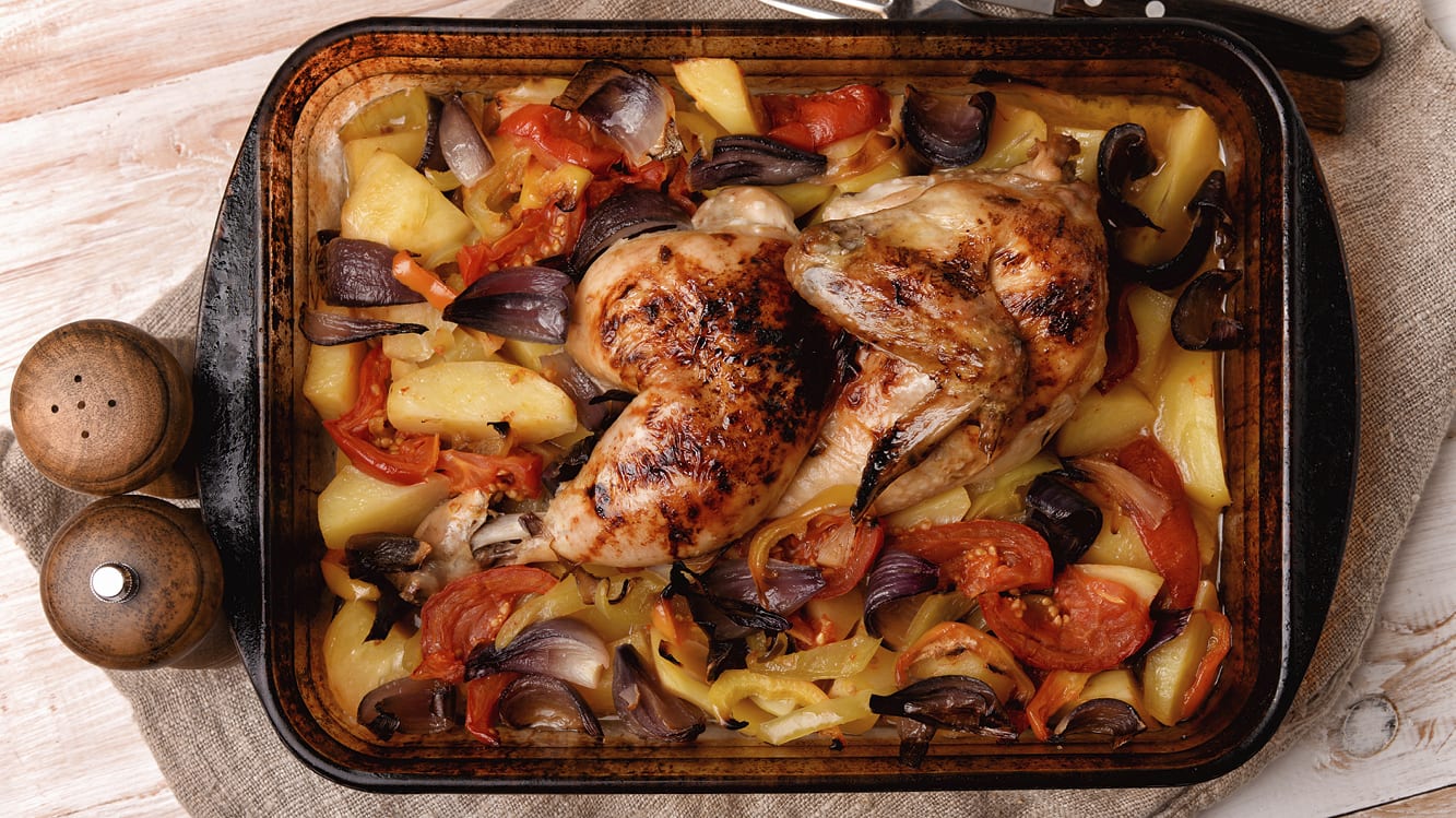 Allt-på-en-plåt: Kyckling