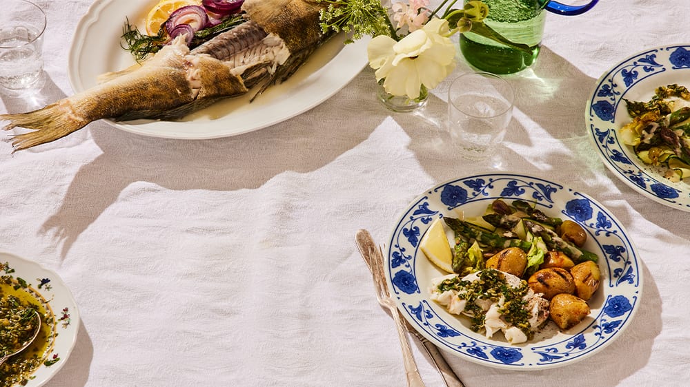 Ångad gös med grillad citrongremolata