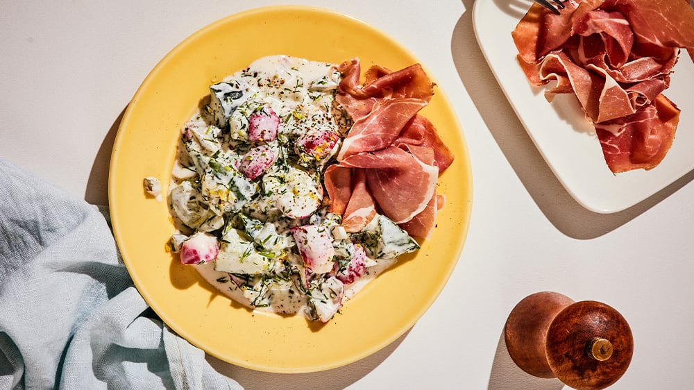 Smashad krämig sallad