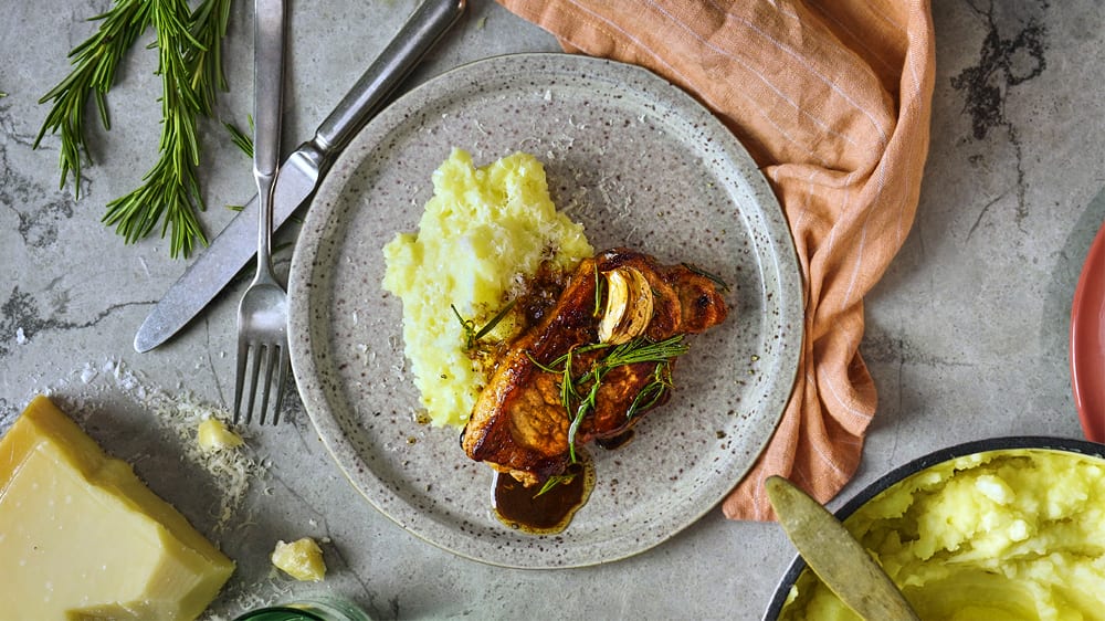 Fläskkotlett med parmesanmos