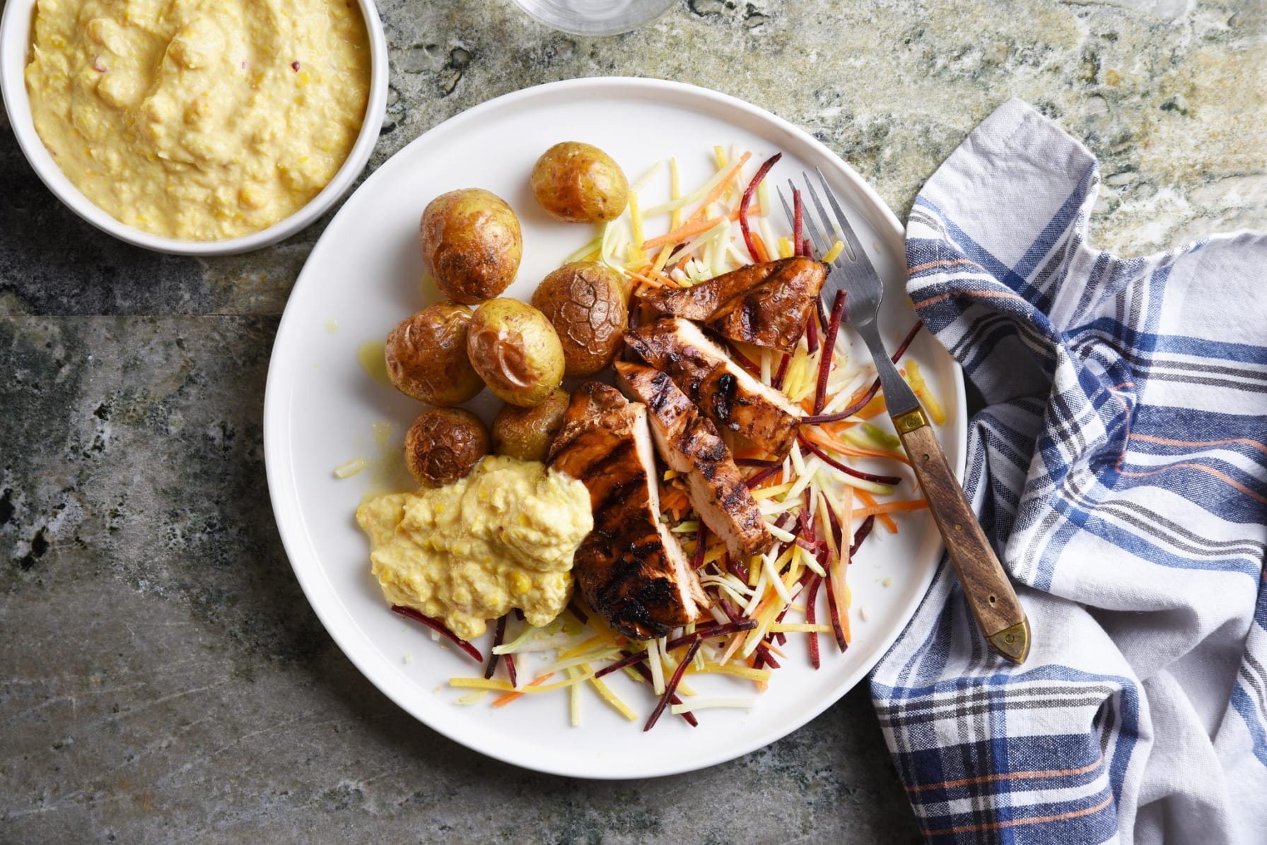 Marinerad kyckling med rostad majskräm