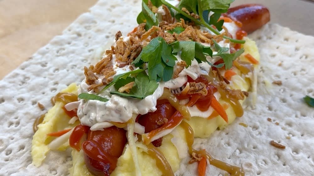 Tunnbrödsrulle för utflykten