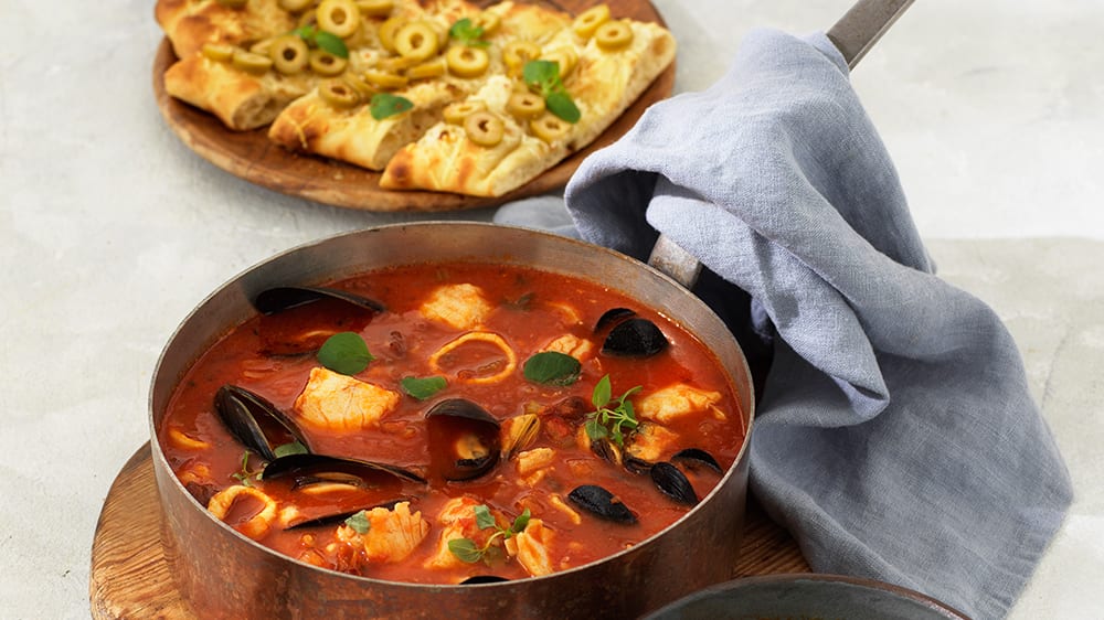 Fisk- och skaldjurssoppa från Toscana