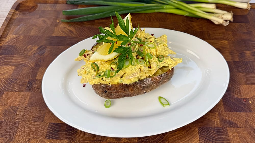 Bakpotatis med kycklingcurry