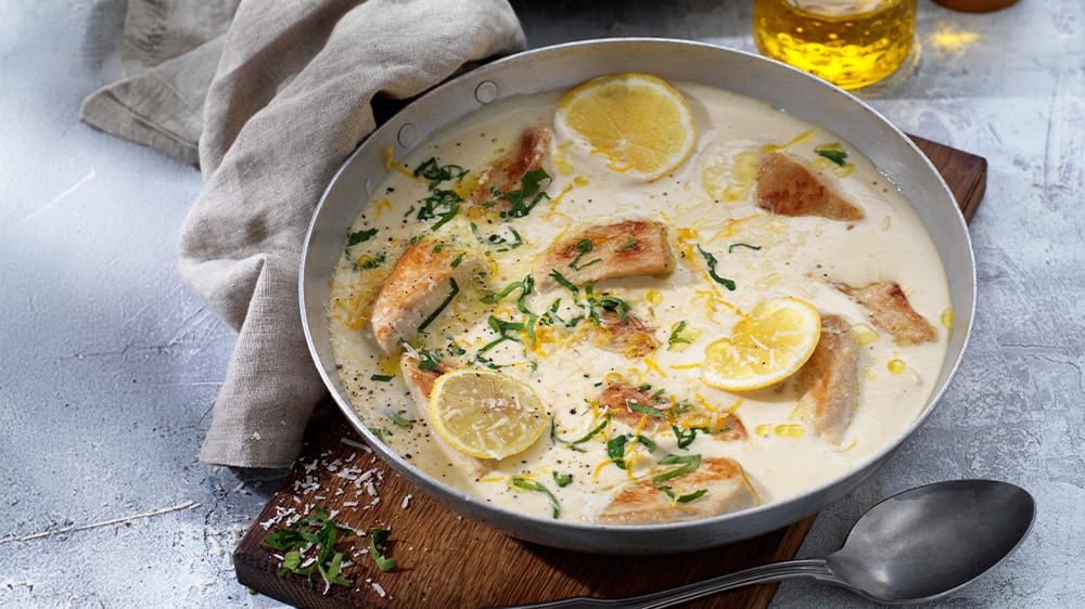 Krämig kycklinggryta med citron och mascarpone