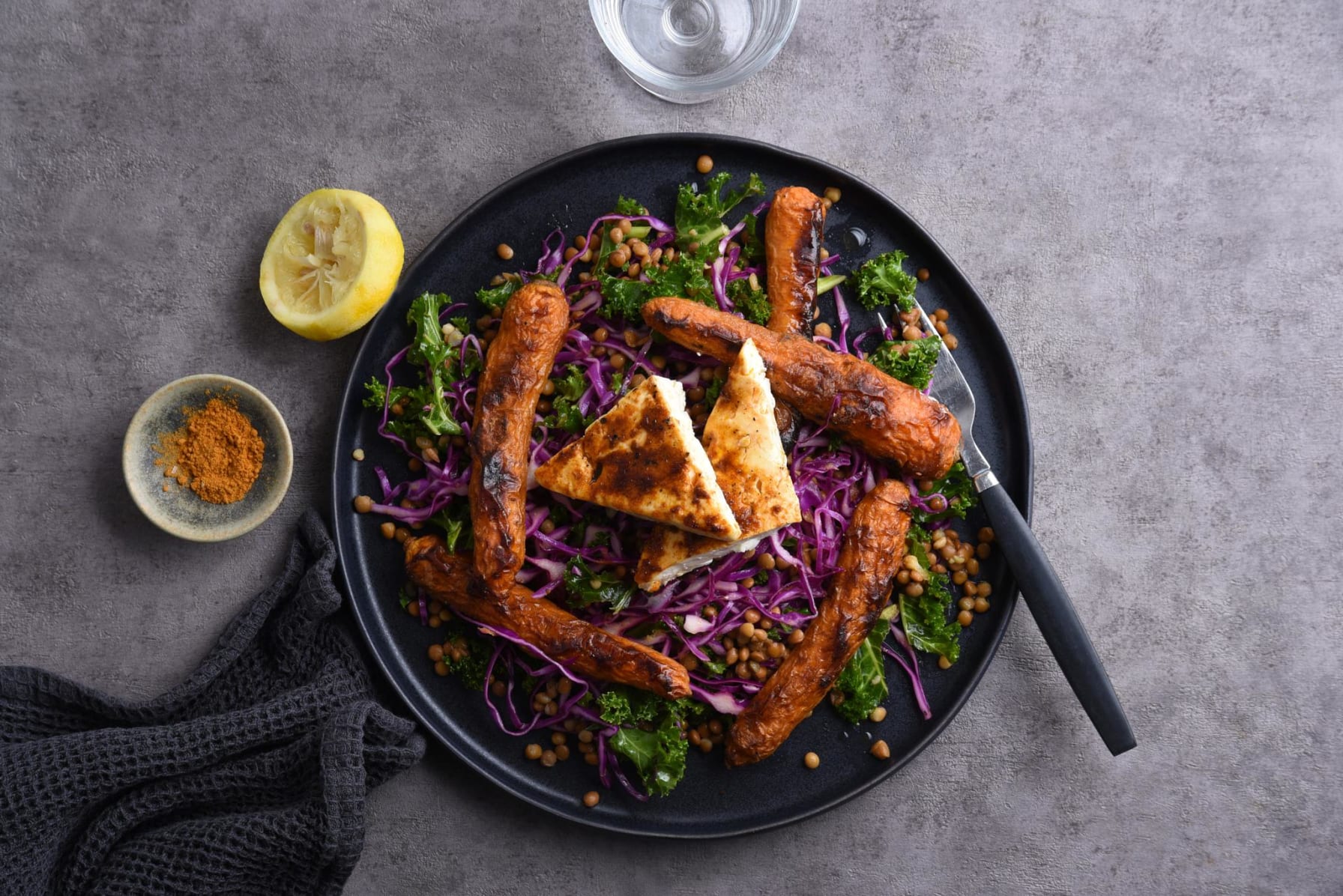 Honungsgriljerad fetaost med kryddrostade morötter & citron