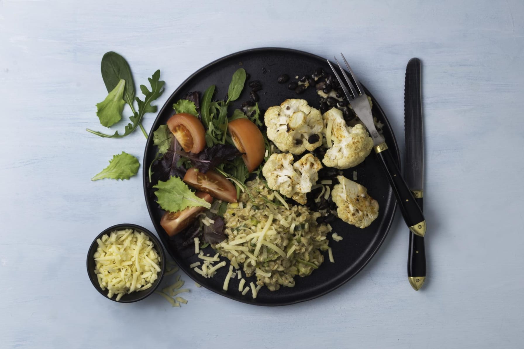 Havreotto med parmesanrostad blomkål