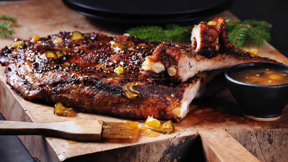 Aprikos- & jalapeñoglaserade spareribs