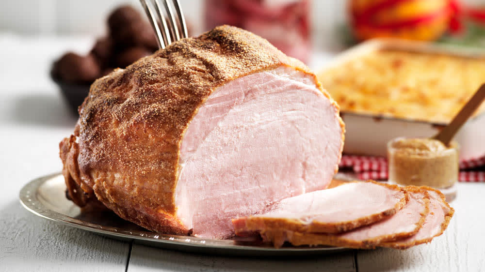 Traditionellt griljerad julskinka