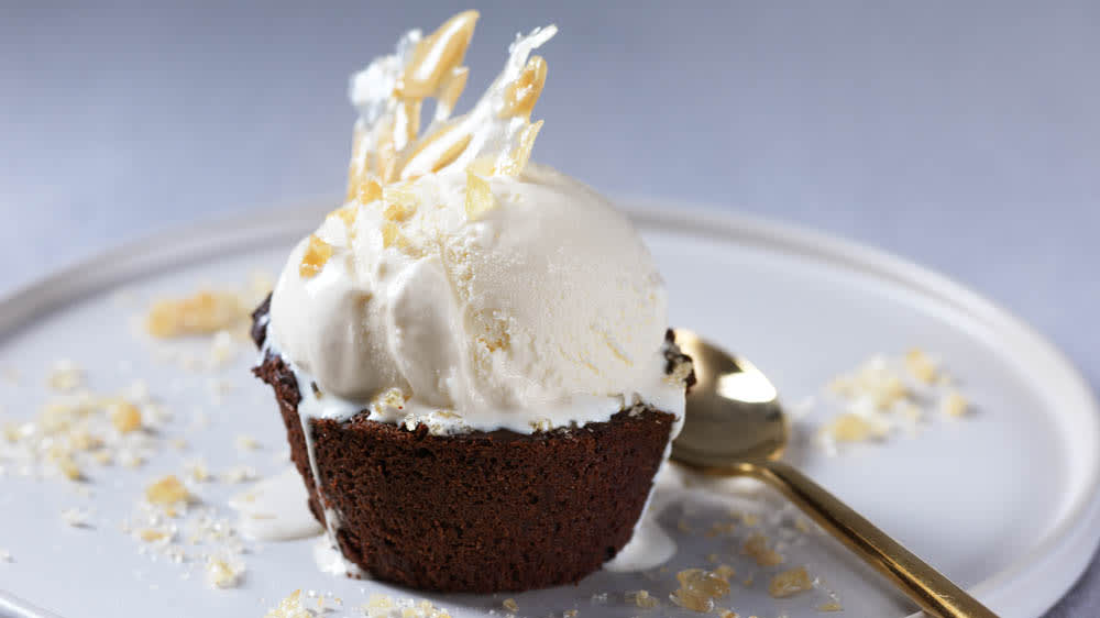 Browniebowl med vaniljglass