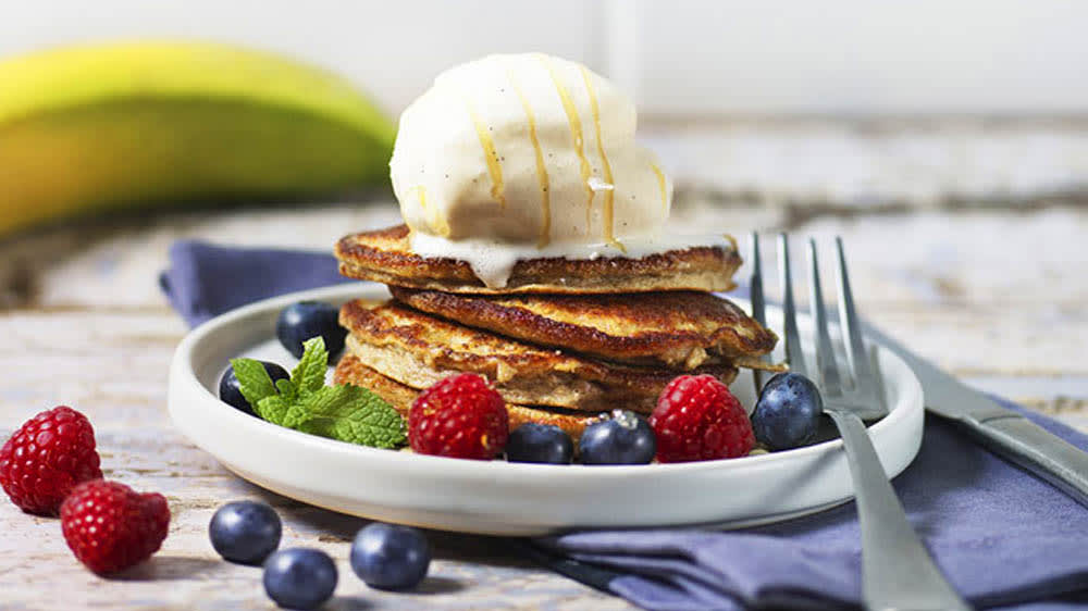 Bananpannkaka med havregryn