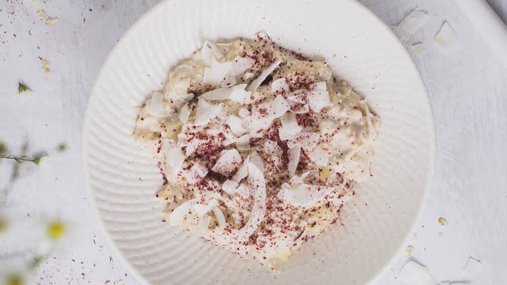 Overnight oats med kokos och apelsin