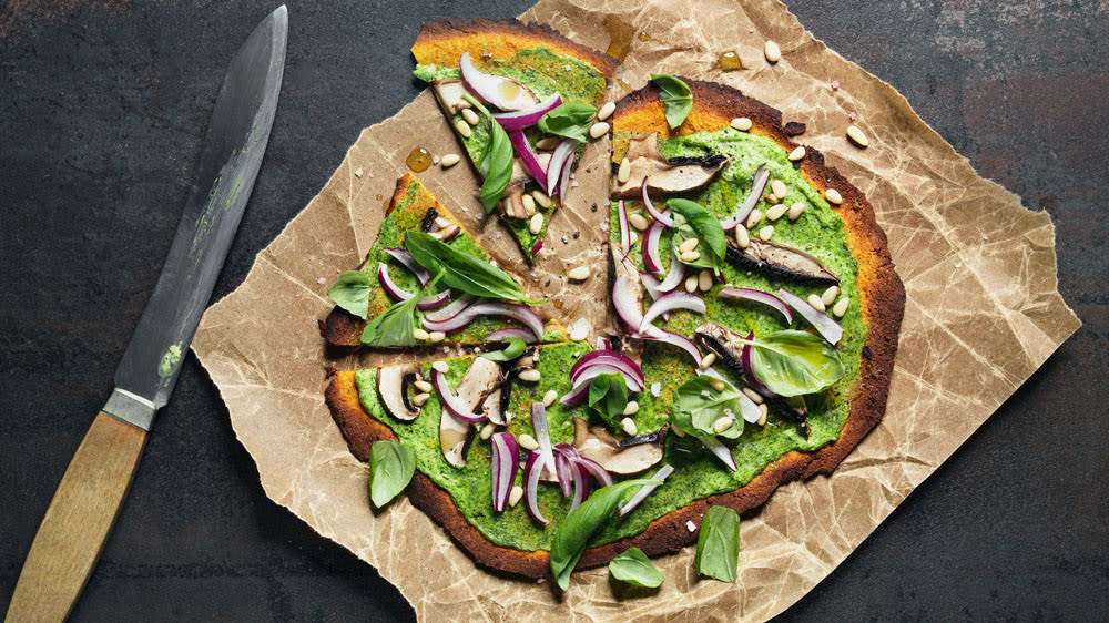 Spenatpizza på pumpabotten