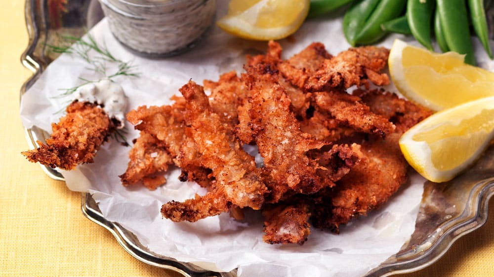 Friterad ansjovis med kaprisdip