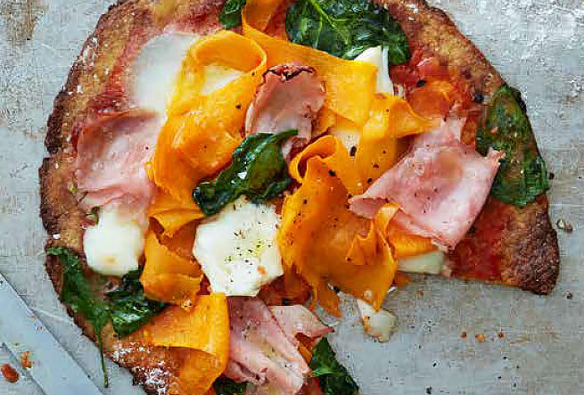 Minipizzor med pumpa och skinka