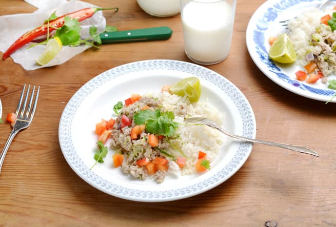 Färspanna med kokosmjölk och lime